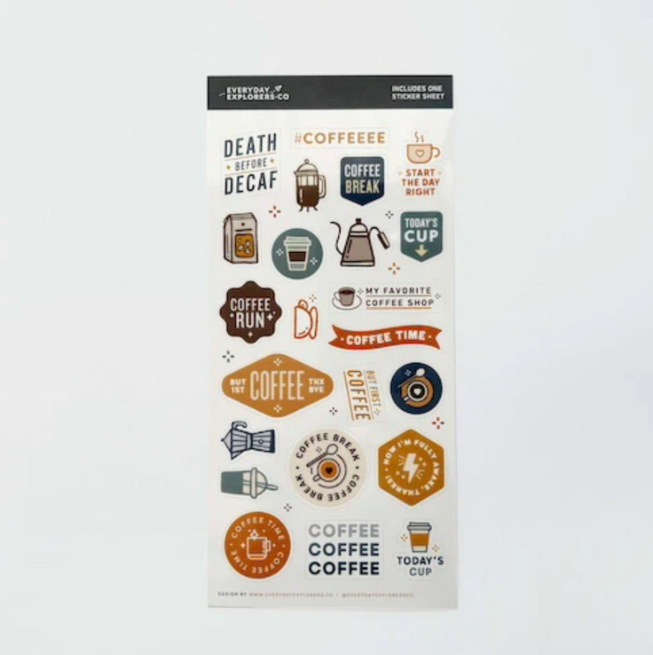 Coffee - Clear Sticker Sheet