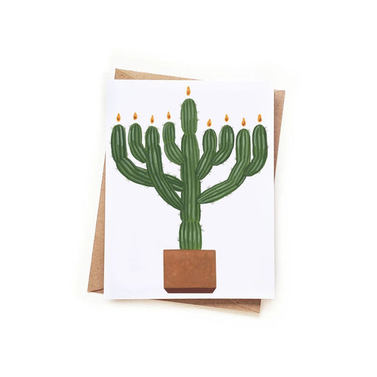 Hanukkah Cactus Menorah - Card - Sketchy Notions