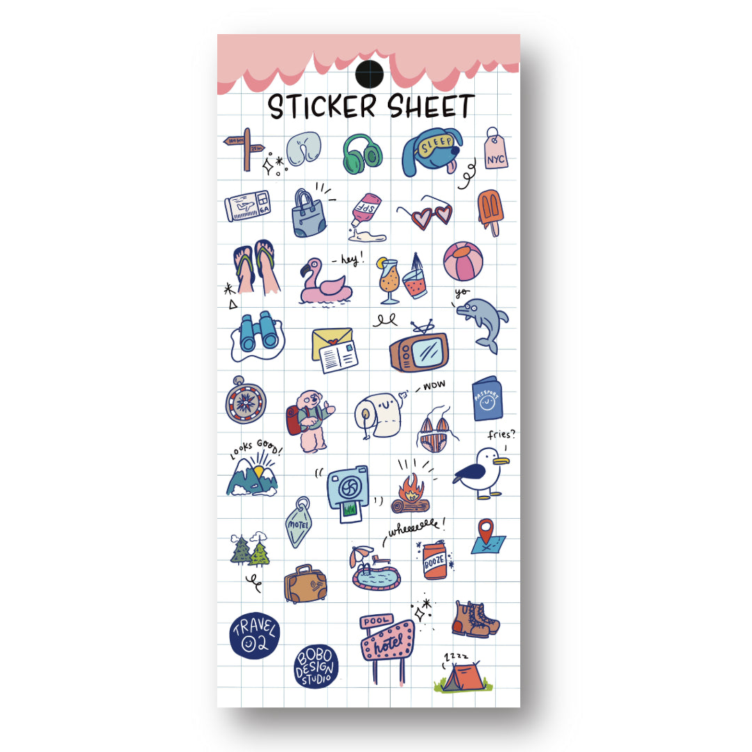 Travel 02-Clear Planner Sticker Sheet
