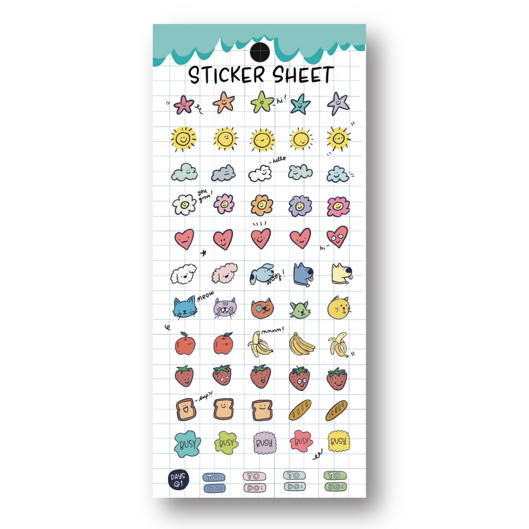 Program Sheet Sticker Days 01-Clear Planner Sticker Sheet – bobo design studio