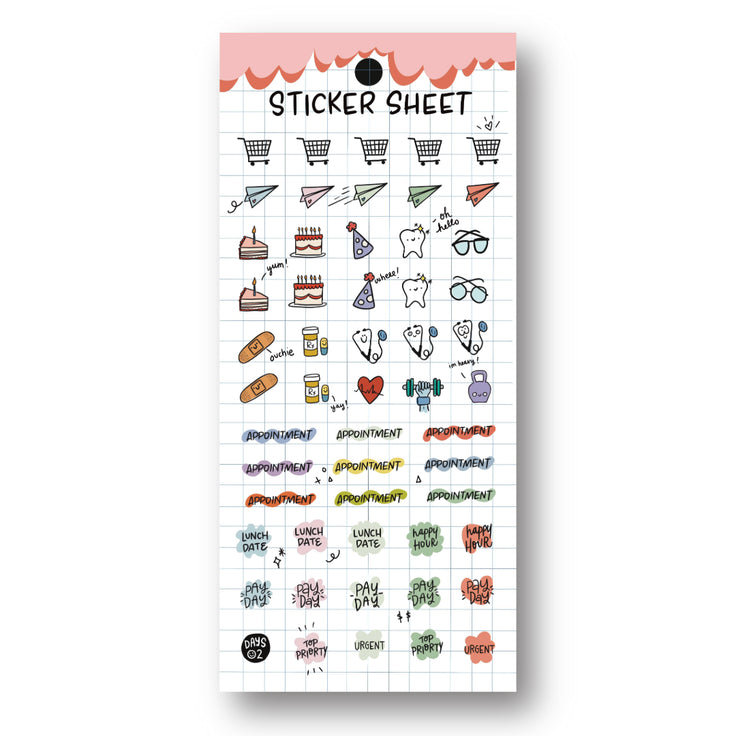 Days 02-Clear Planner Sticker Sheet
