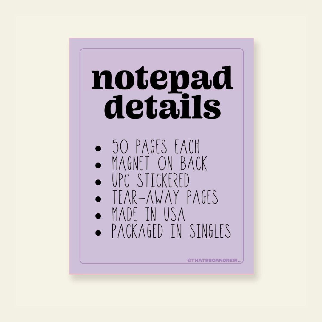 Never Circle Back - Notepad with Magnet - That's So Andrew