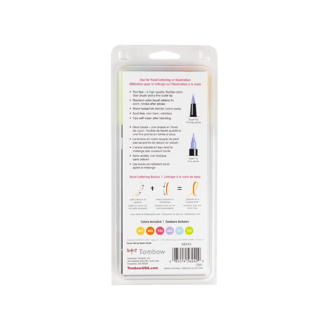 Yay Sorbet 6-Pack Dual Brush Pen