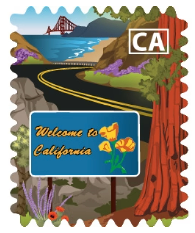 California - Sticker - Travel Stamp ST31
