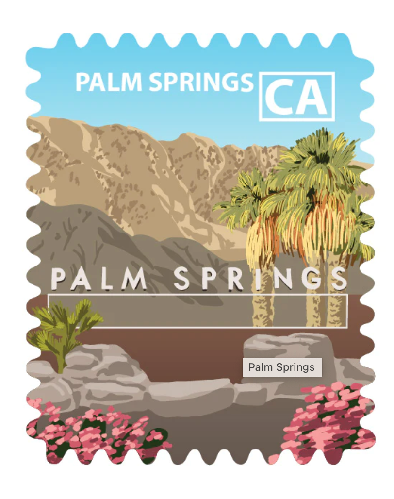 Palm Springs, CA - Sticker - Travel Stamp CA07