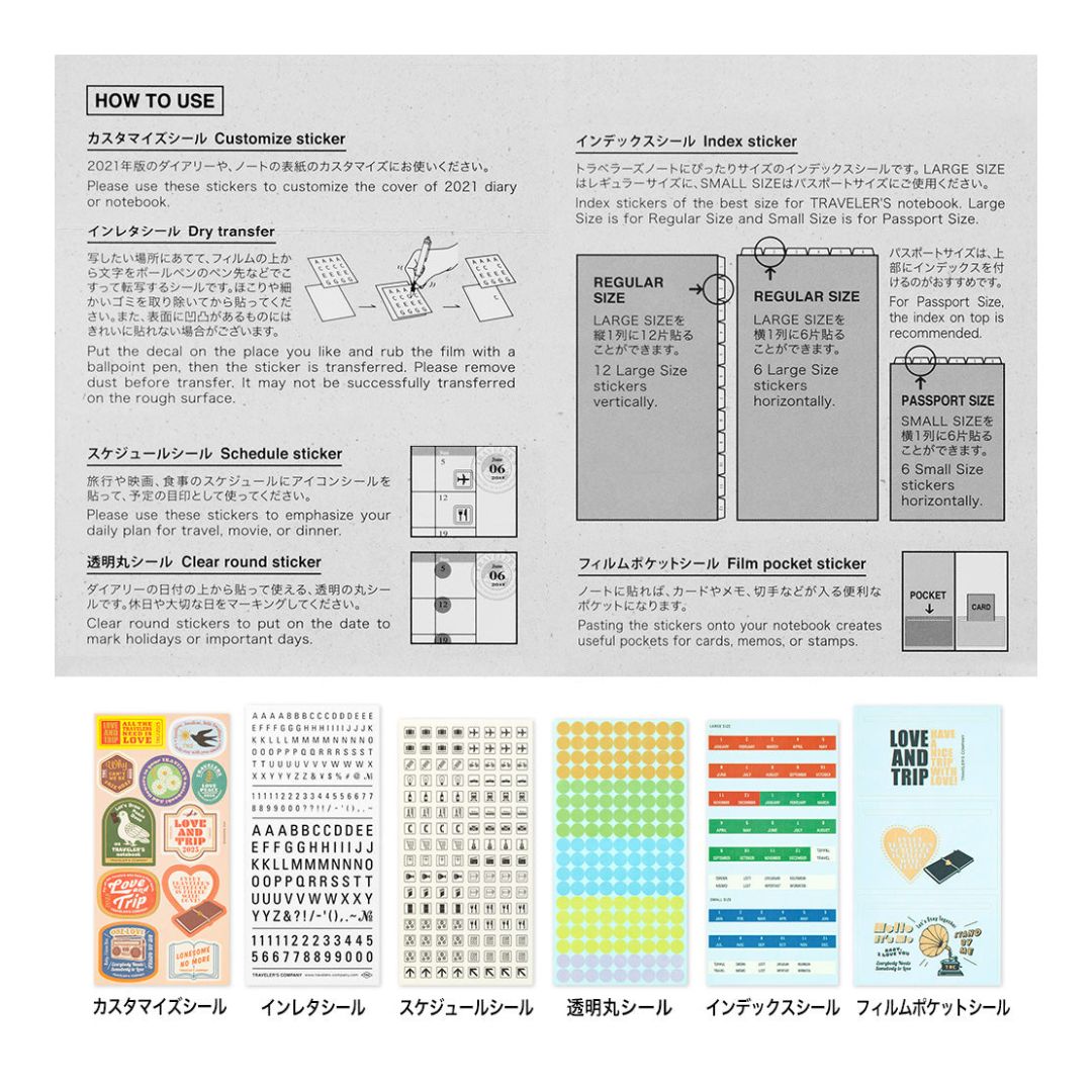 Traveler's Notebook Customize Sticker Set for Diary 2025