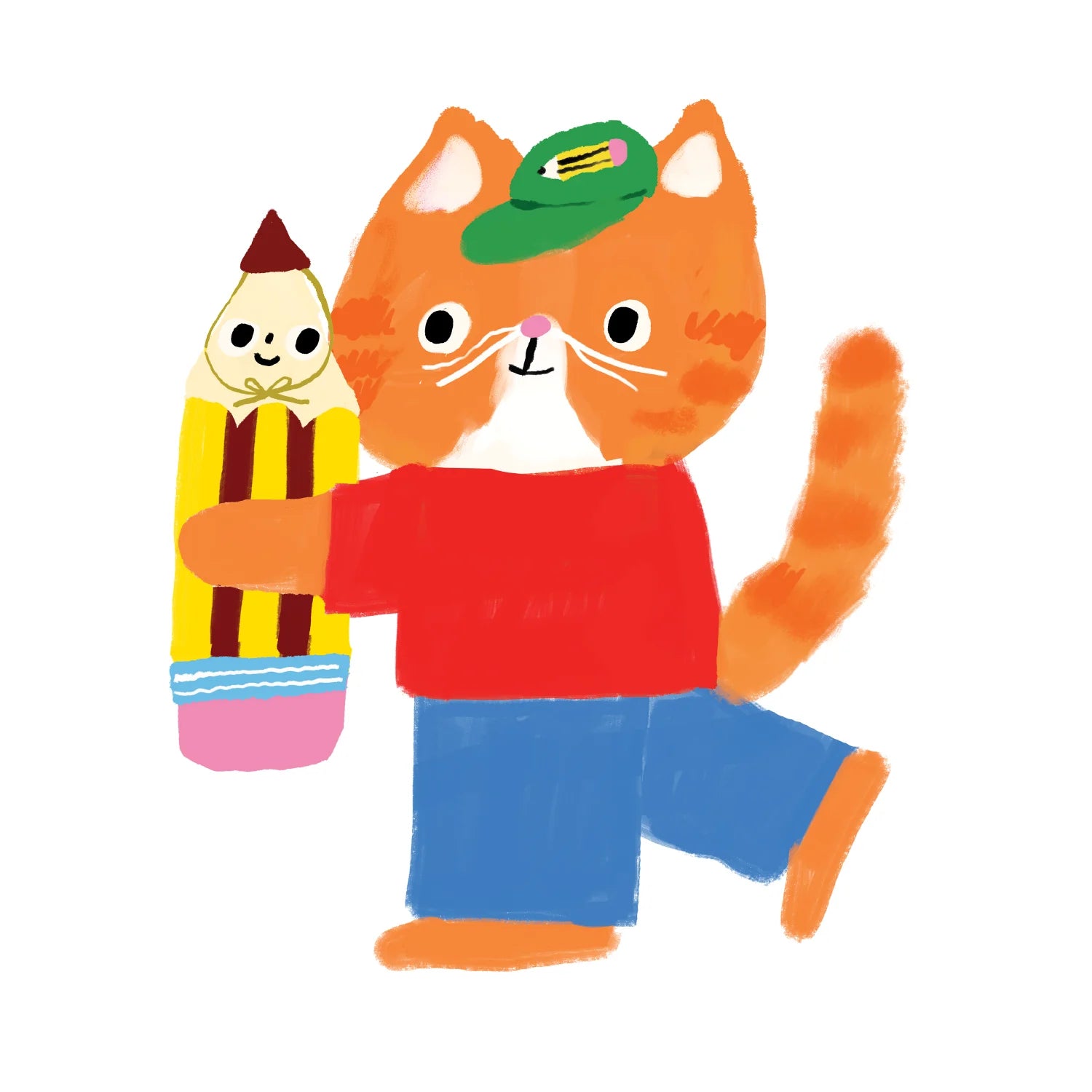 Cat and Pencil Besties Vinyl Sticker