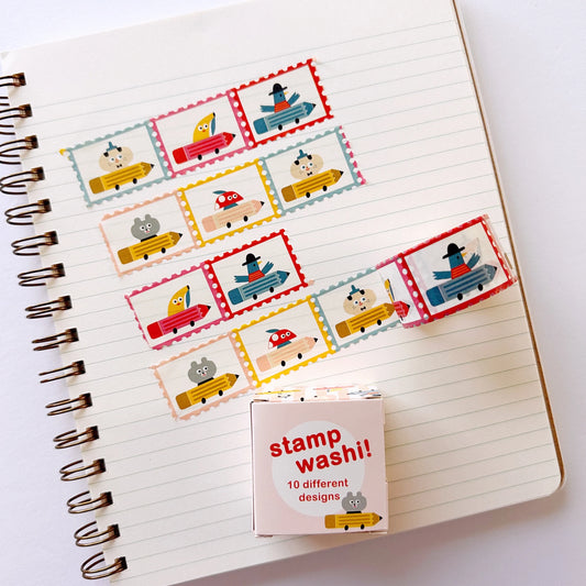 Pencil Cars Wide Washi Tape- Stationery Store Day