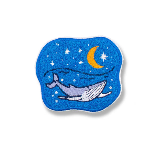 Whimsical Whale - Chenille Woven Sticker Patch