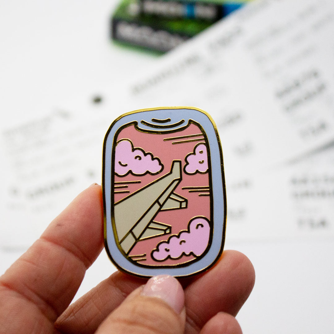 Airplane Window Enamel Pin