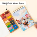 Spring Vivia Cork Palette- 16 Watercolor set