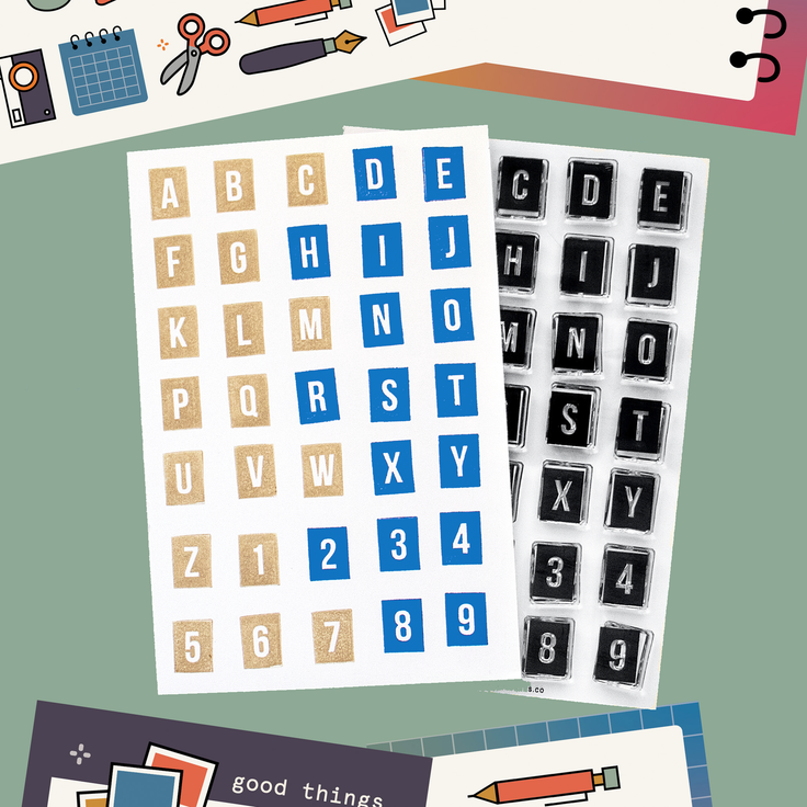 Block Letter Clear Rubber Stamp Set - 4x6