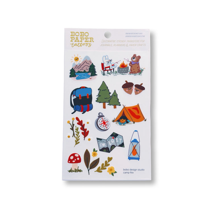 bobo Paper Tattoo Transfer Sheet  - Camp Fire