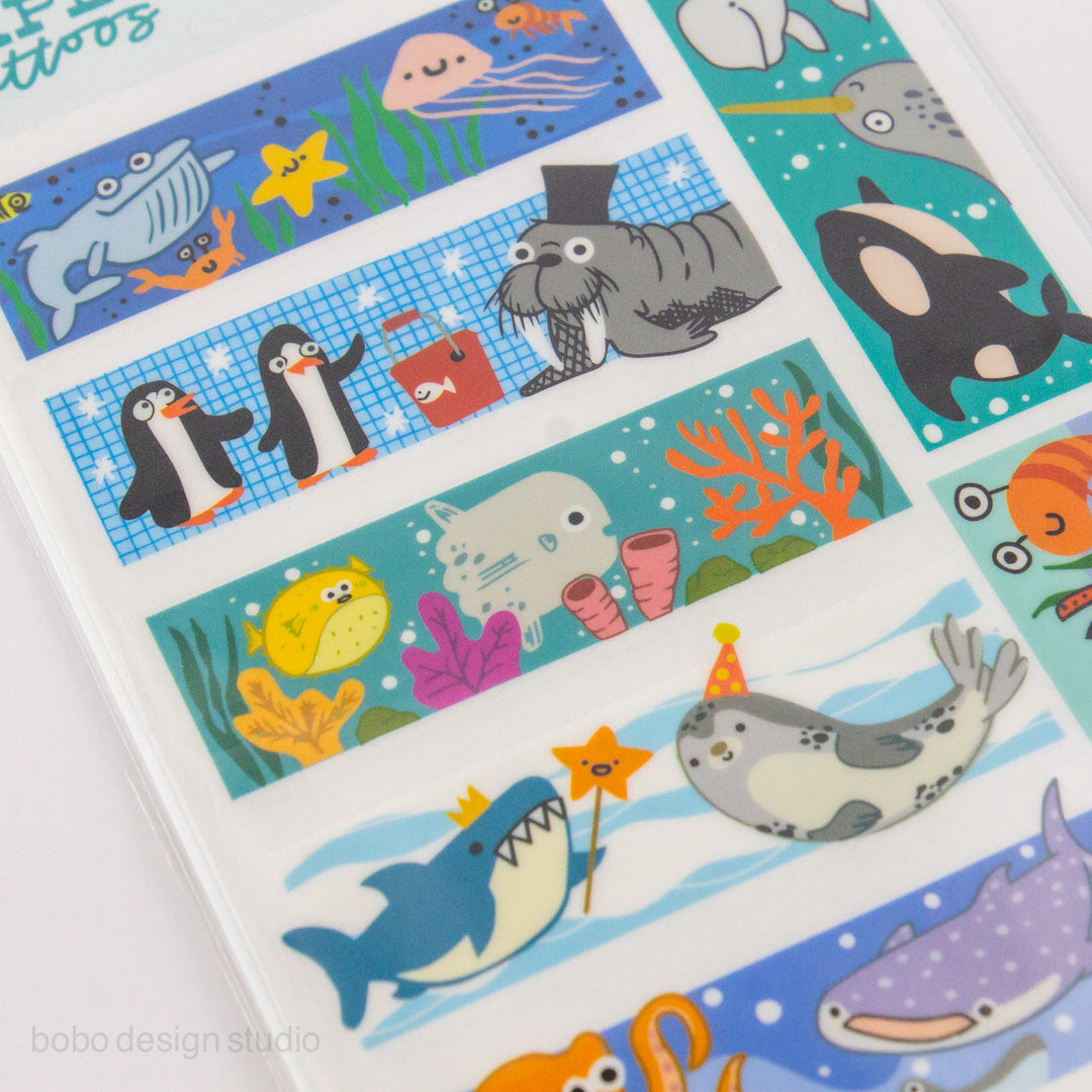 bobo Paper Tattoo Transfer Sheet  - Ocean Friends