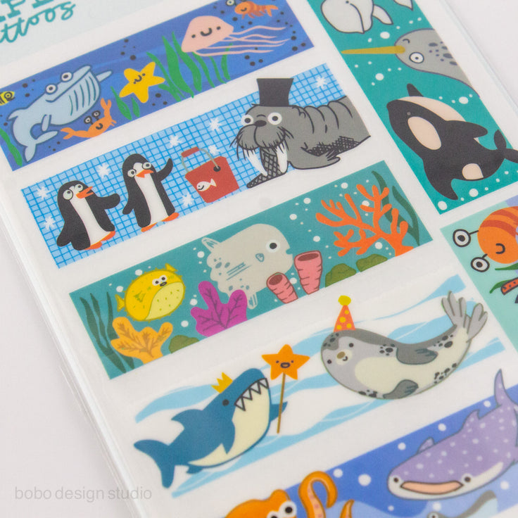 bobo Paper Tattoo Transfer Sheet  - Ocean Friends