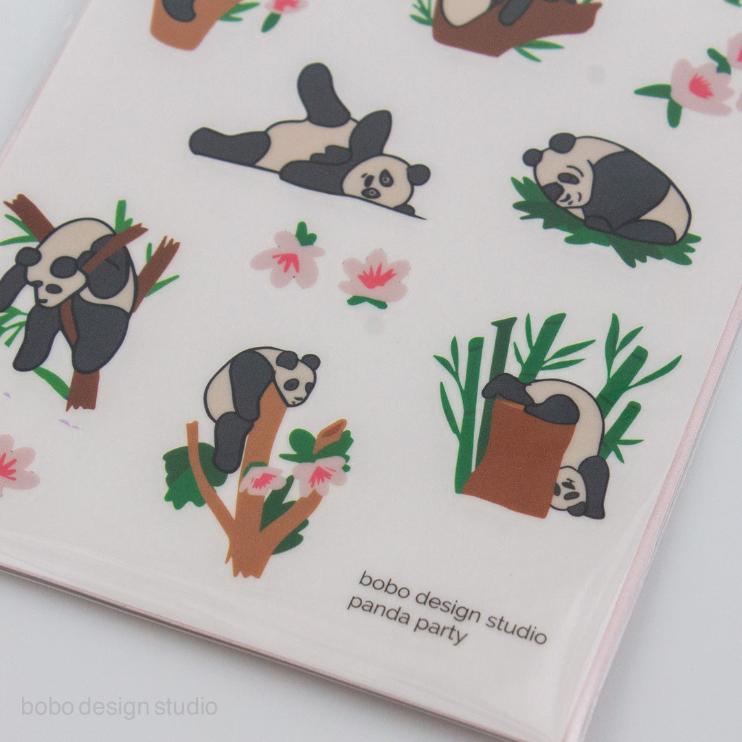 bobo Paper Tattoo Transfer Sheet - Panda Party