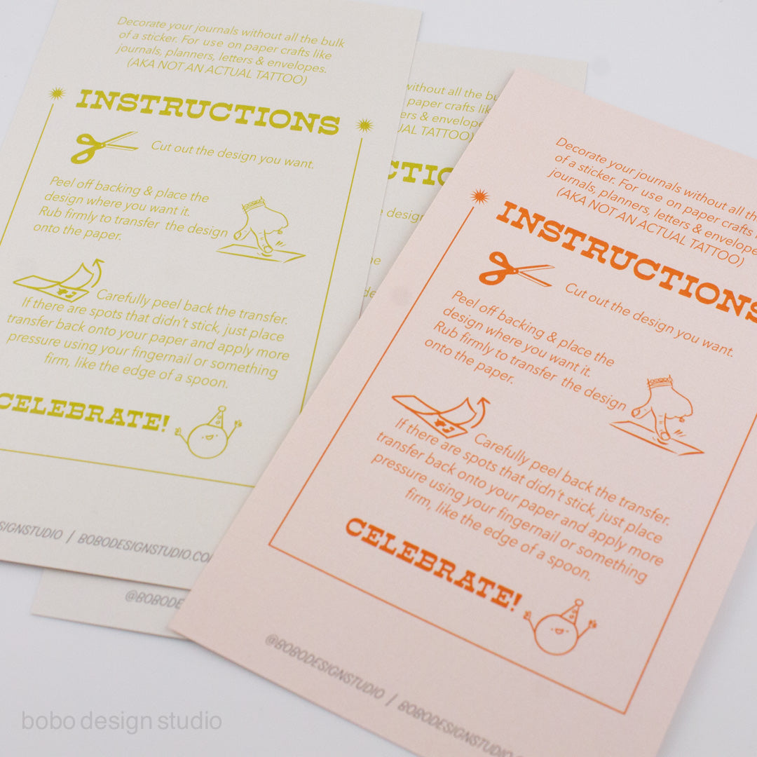 bobo Paper Tattoo Transfer Sheet  - Playdate