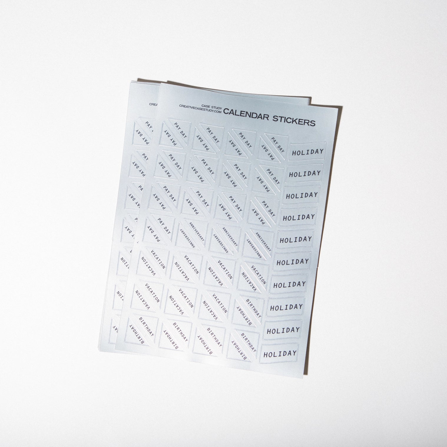 Chrome Calendar Stickers For Yearly Wall Calendar