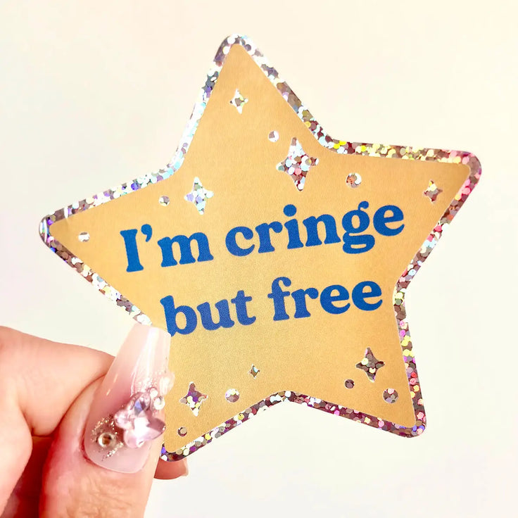 I'm Cringe But Free Star Vinyl Sticker