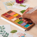 Spring Vivia Cork Palette- 16 Watercolor set