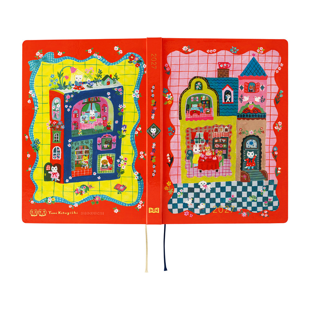 Hobonichi Techo 2027 HON A6 Yumi Kitagishi: White Cat and Rabbit’s Tea Room