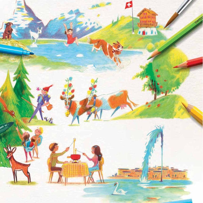 Water Colored Pencils Swisscolor 18 colors- Caran d'Ache