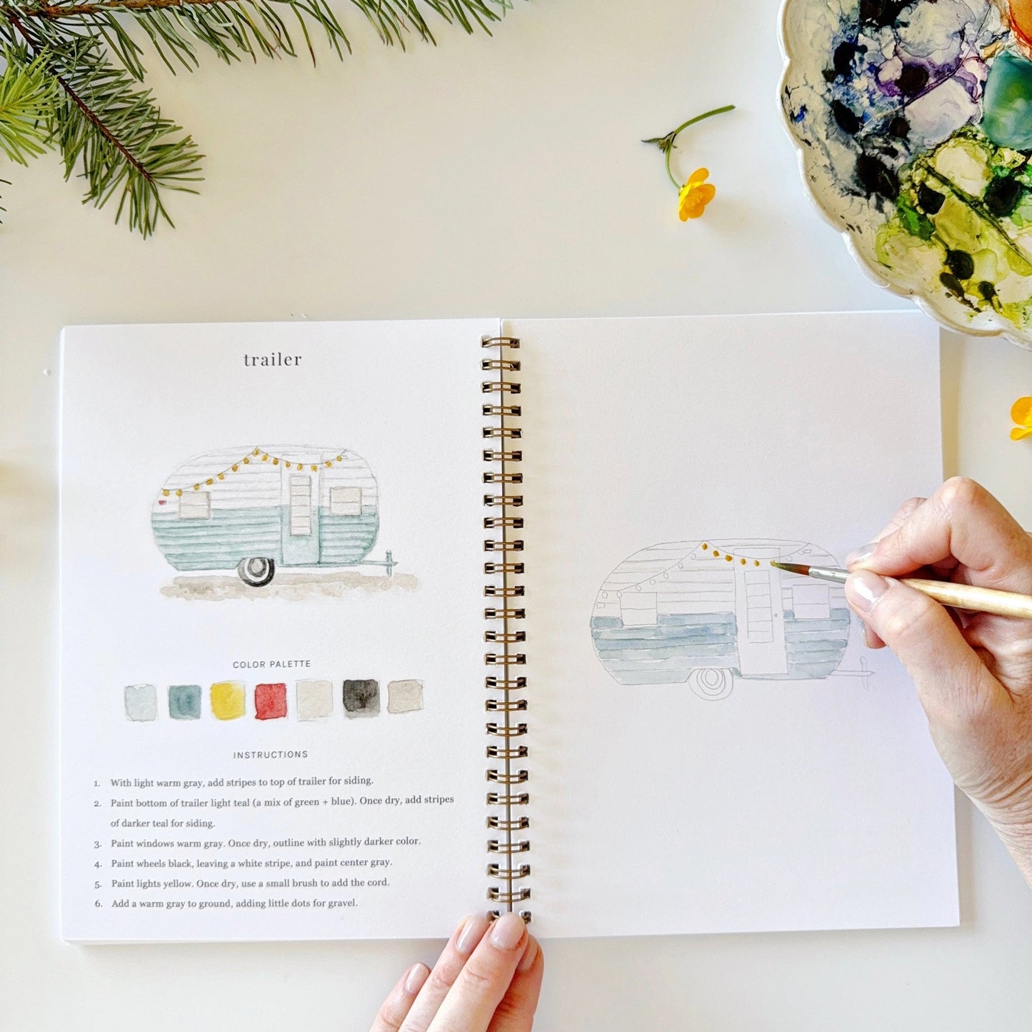 Camping - Watercolor Workbook - Emily Lex Studio