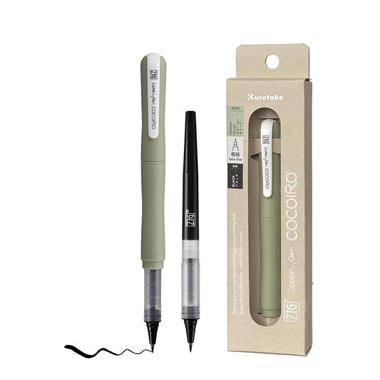 Zig Cocoiro - Smoky Olive - Lettering Pen Body and Black Ink Refill