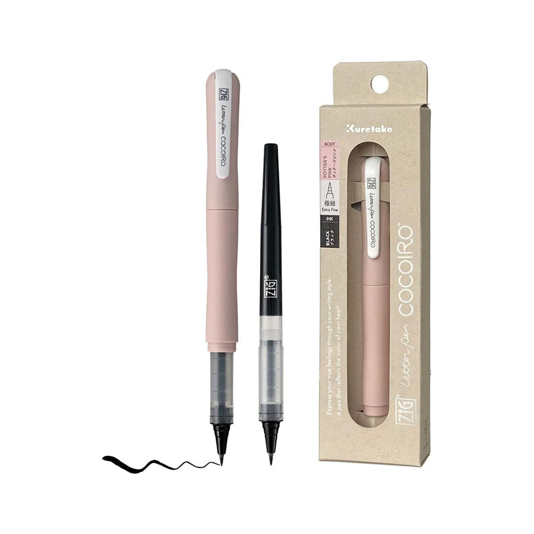 Zig Cocoiro - Potter's Pink - Lettering Pen Body and Black Ink Refill