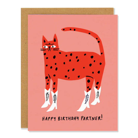 Cowboy Kitty Birthday - Greeting Card