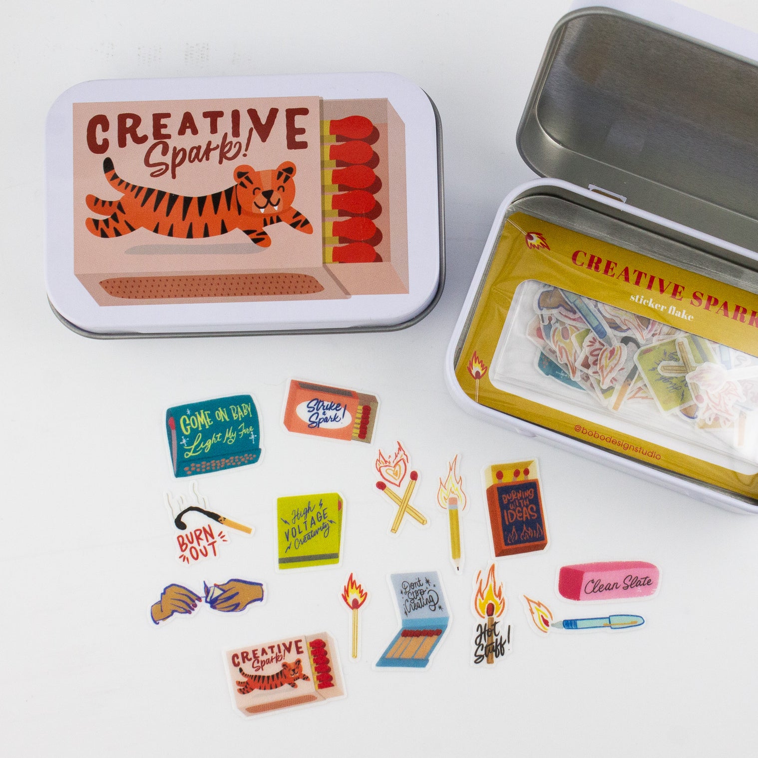 Creative Spark Matches Washi Flake and Trinket Tin
