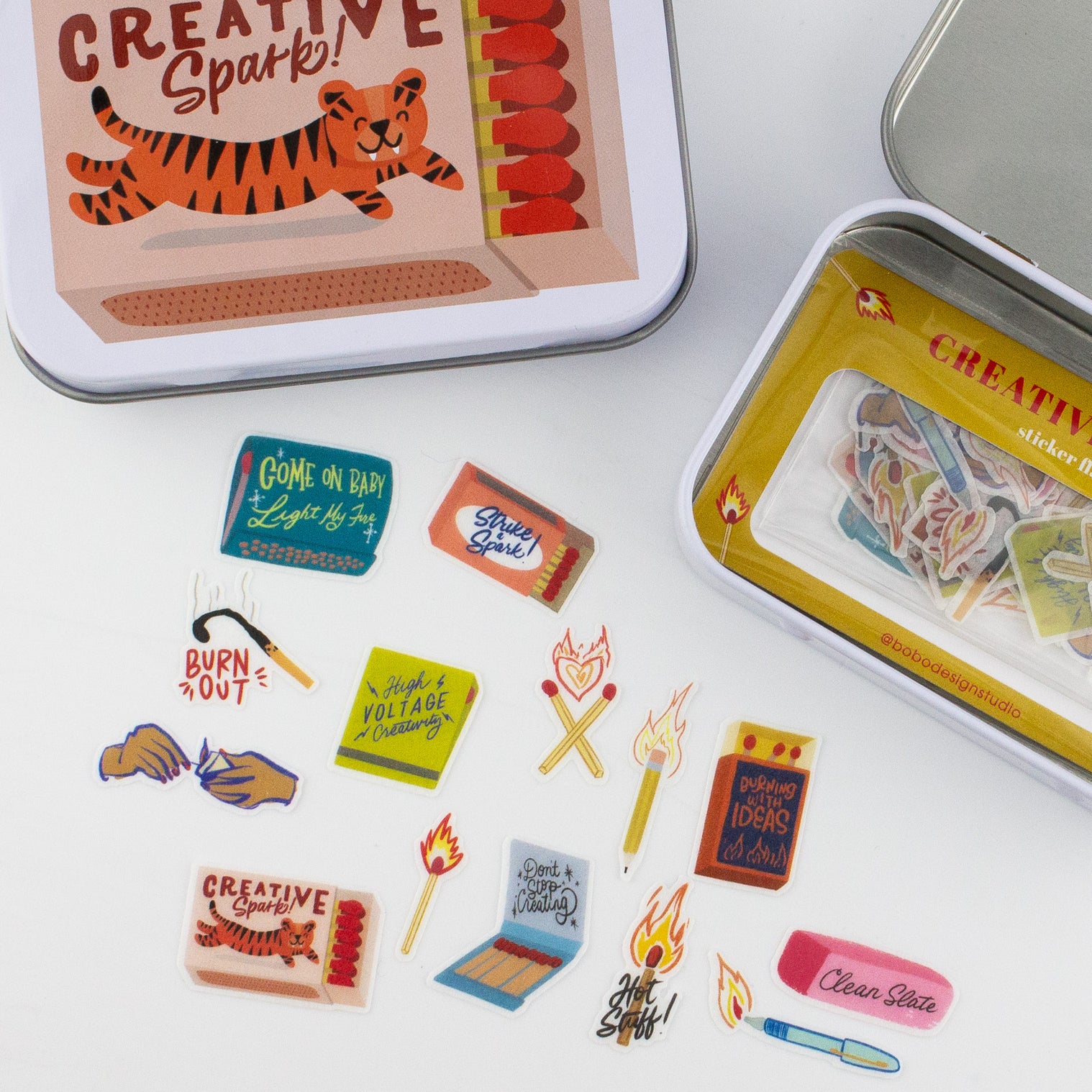 Creative Spark Matches Washi Flake and Trinket Tin