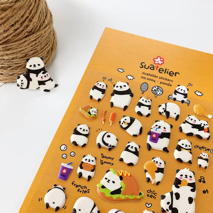Puffy Panda Deco Stickers