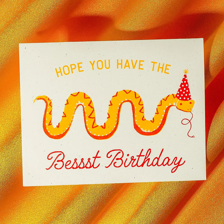 Bessst Birthday Snake - Risograph Card