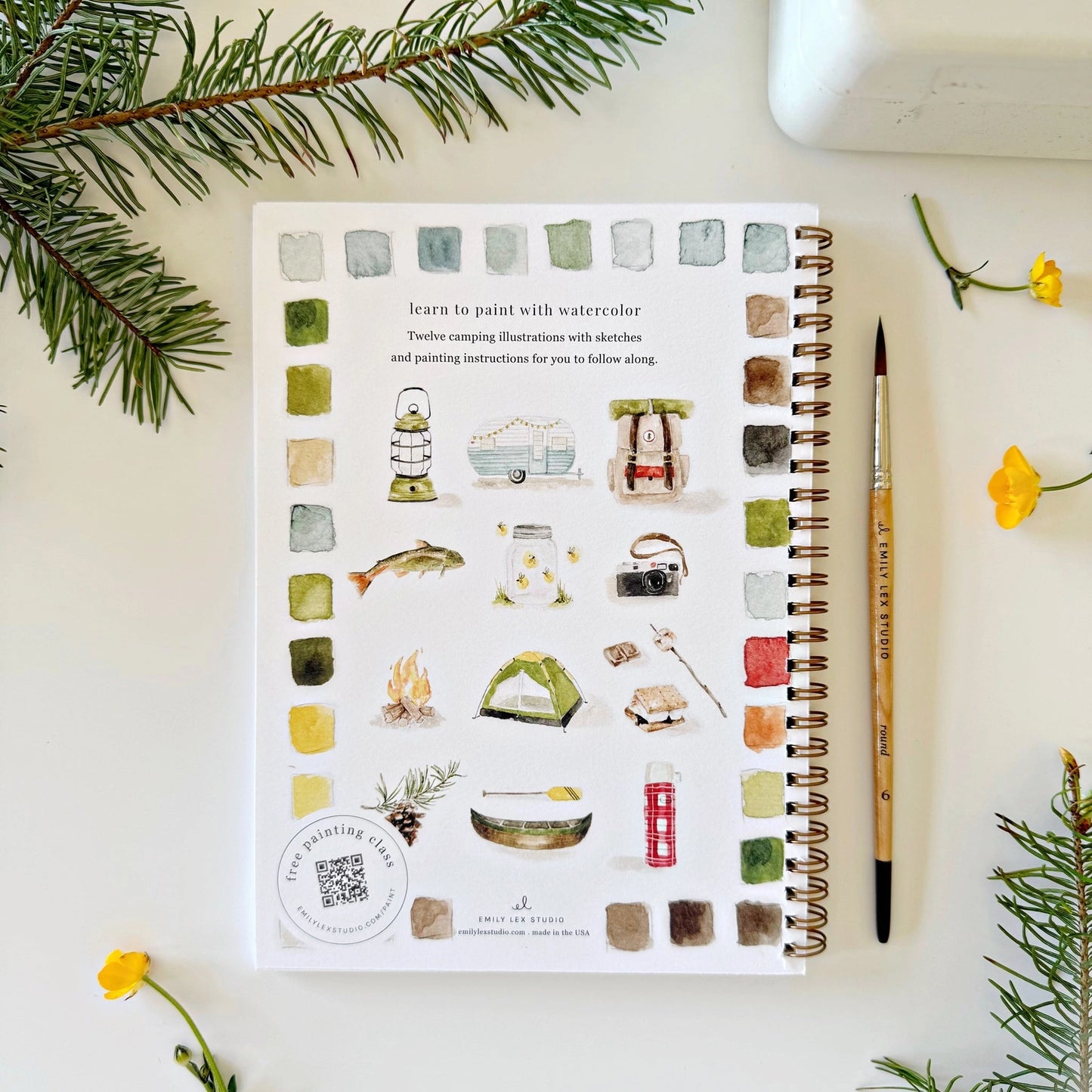 Camping - Watercolor Workbook - Emily Lex Studio