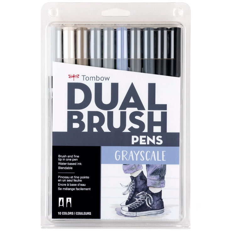 Tombow Dual Brush Pen Set- Grayscale
