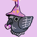 Wizard Crow Embroidered Keychain Bag Charm Trinket Holder