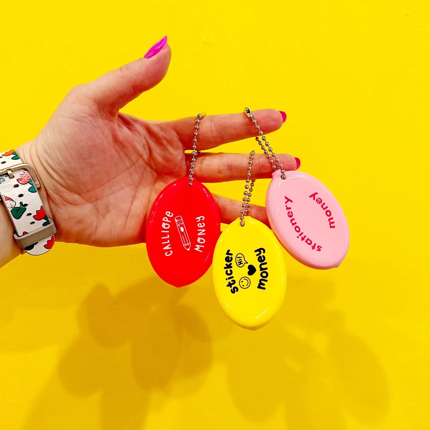 Stationery Money Coin Holder Keychain