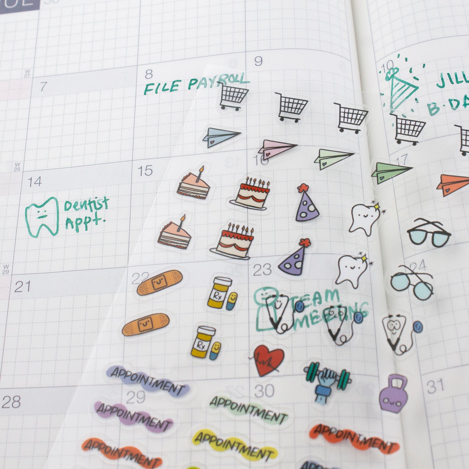 Days 02-Clear Planner Sticker Sheet – bobo design studio