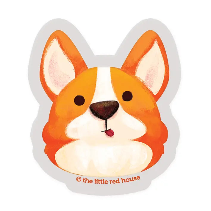 Small Corgi Dog Face Clear Sticker