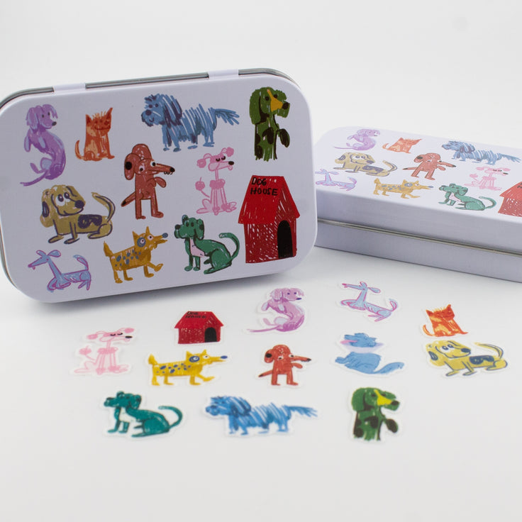 Dog Park Washi Flake and Stationery Trinket Tin
