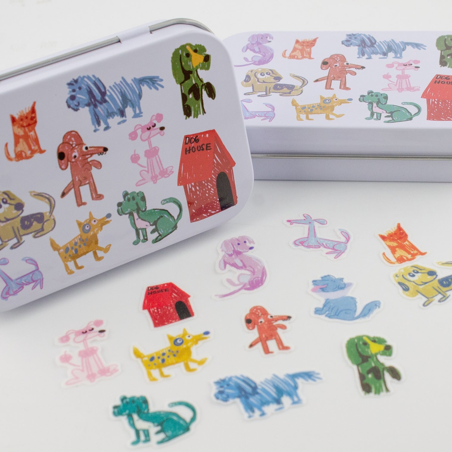 Dog Park Washi Flake and Stationery Trinket Tin