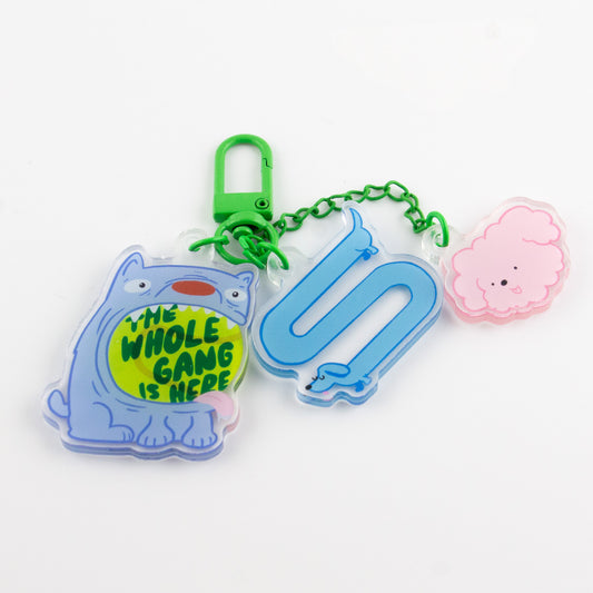 Dog Party- Trinket Charm Keychain