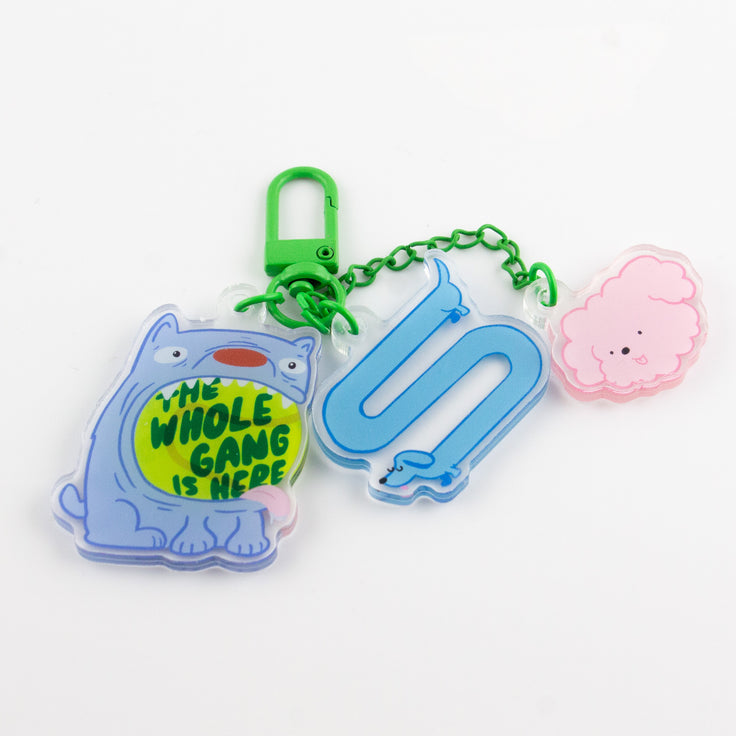 Dog Party- Trinket Charm Keychain