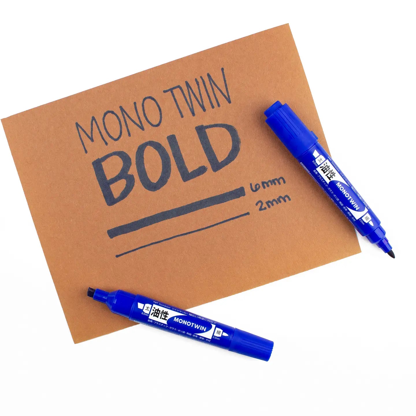 MONO Twin Permanent Marker - Blue - Dual Tip Fine & Chisel