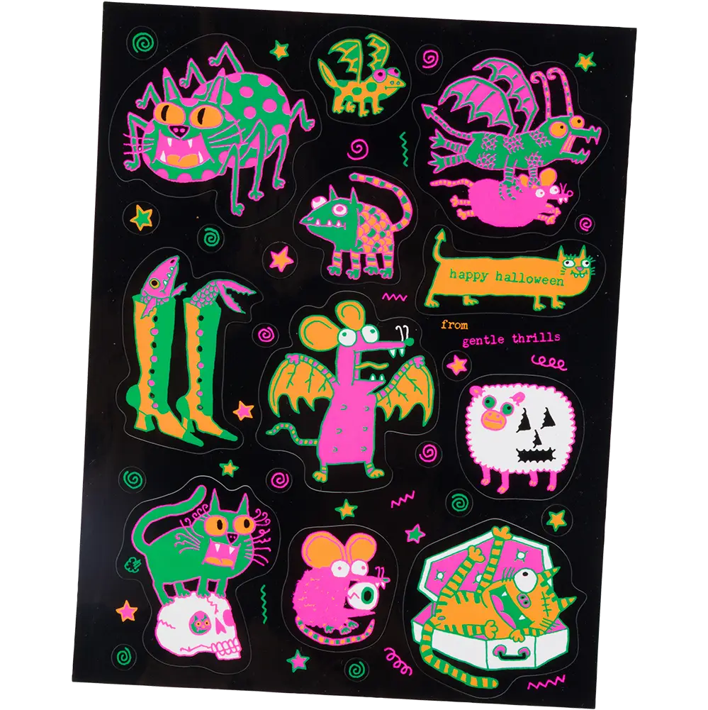 Spooky Scary Vinyl Sticker Sheet - Gentle Thrills