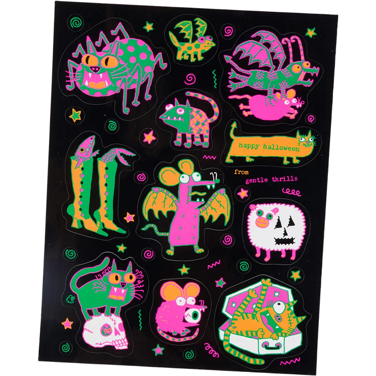 Spooky Scary Vinyl Sticker Sheet - Gentle Thrills
