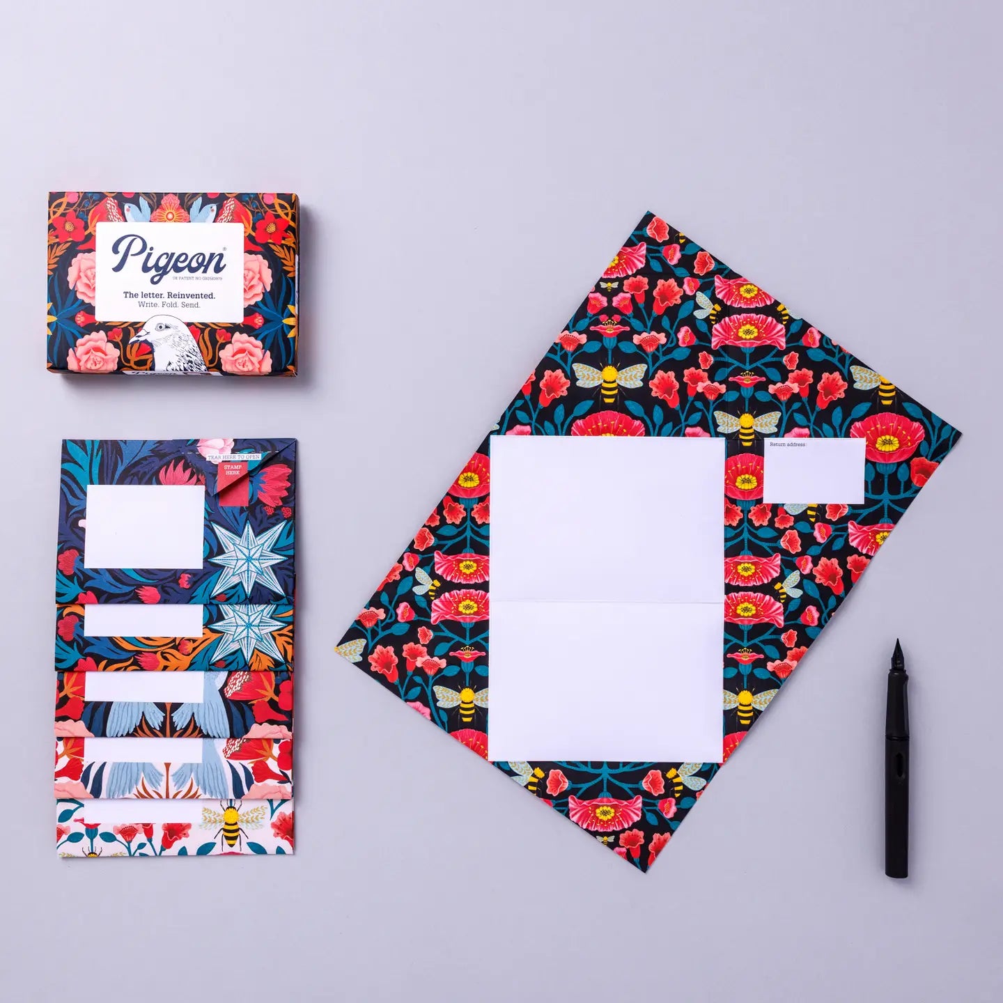 Bright and Beautiful, Folding Stationery Letter Pack, Pack of 6