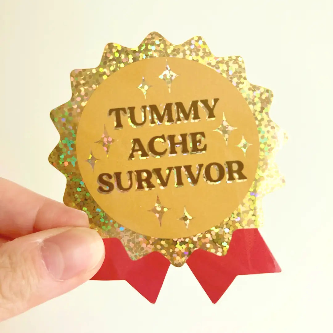Tummy Ache Survivor Ribbon Vinyl Sticker