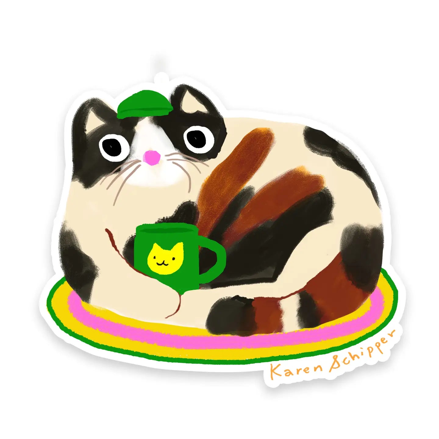 Coffee Cat - Sticker - Karen Schipper